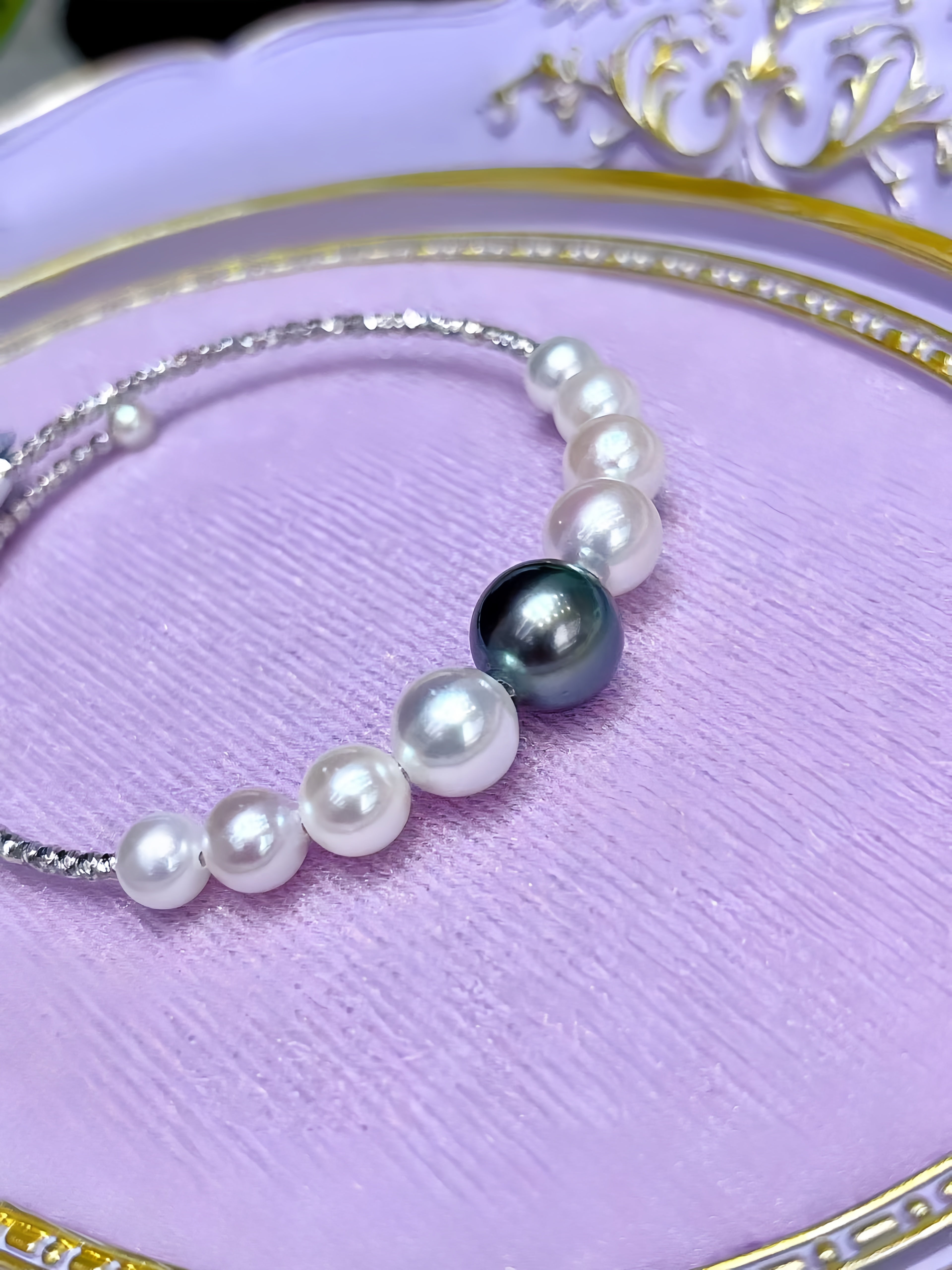 3mm-11mm Akoya&Tahitian Pearl Bracelet B.01