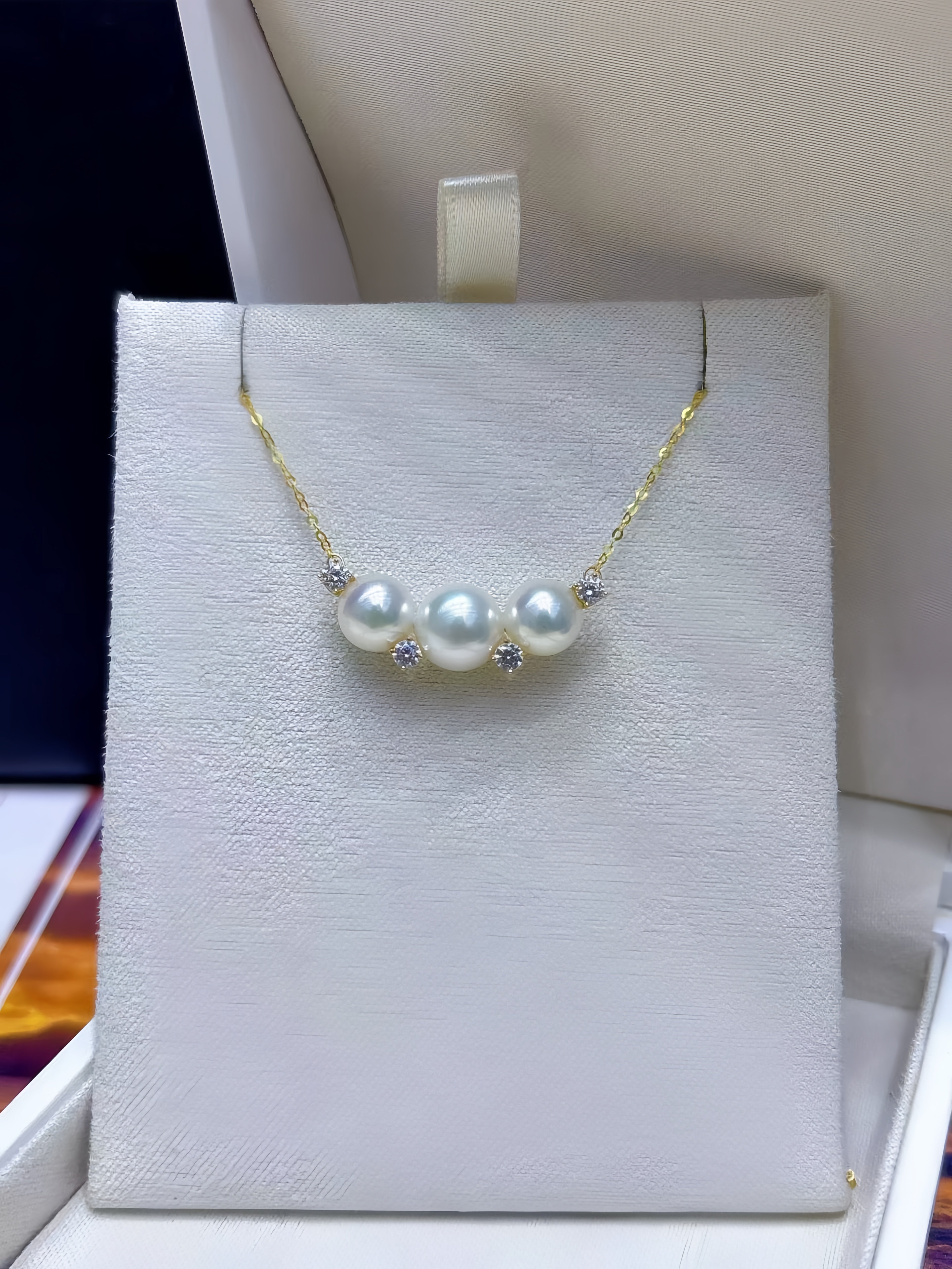 6-8mm Akoya Pearl Necklace/18K Gold N.01