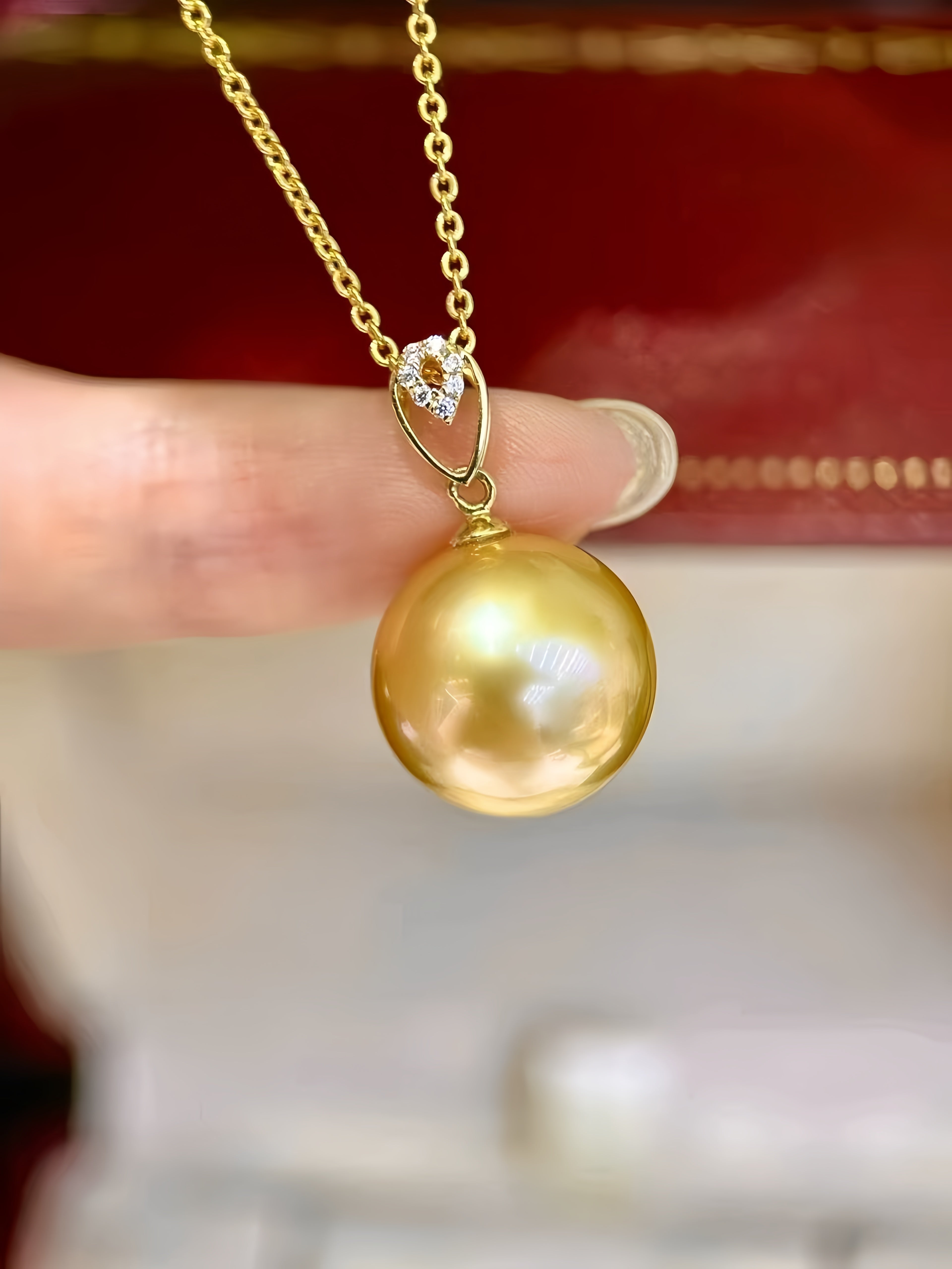 12-13mm South Sea Gold Pearl Pendant/18K Gold P.03