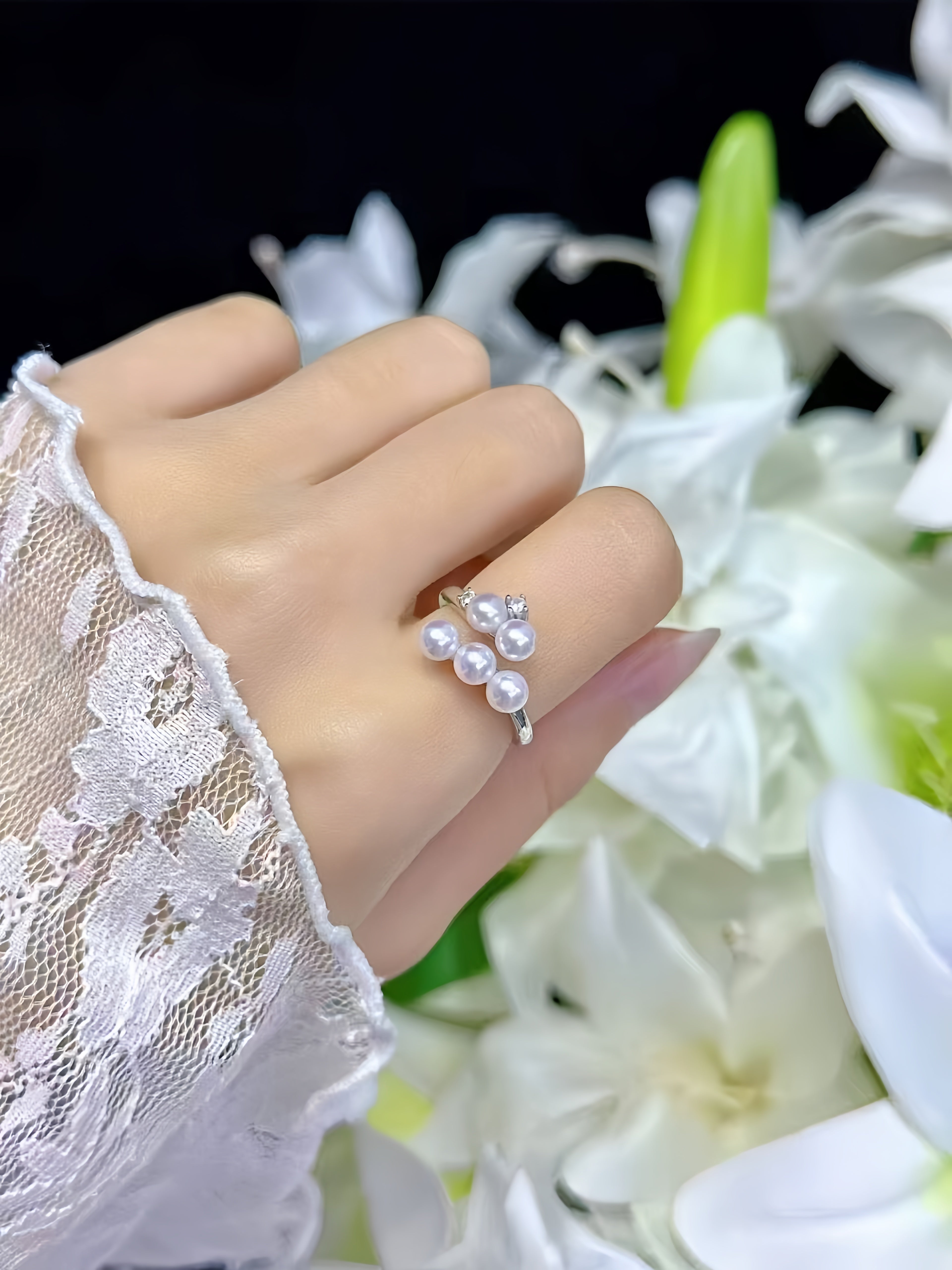 4-5mm Akoya Pearl Ring R.01