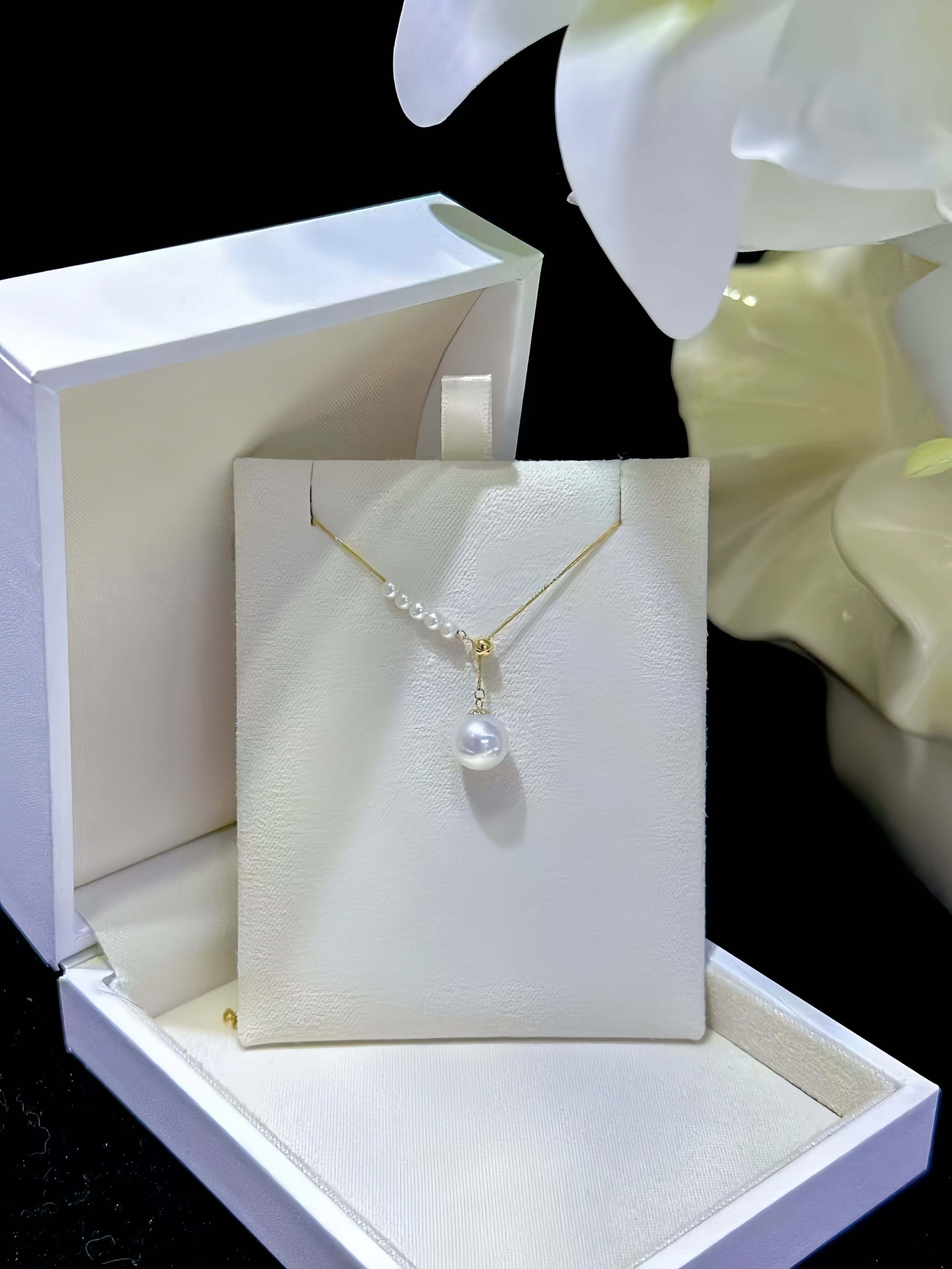 2mm&9mm Akoya Pearl Necklace /18K Gold Setting N.01