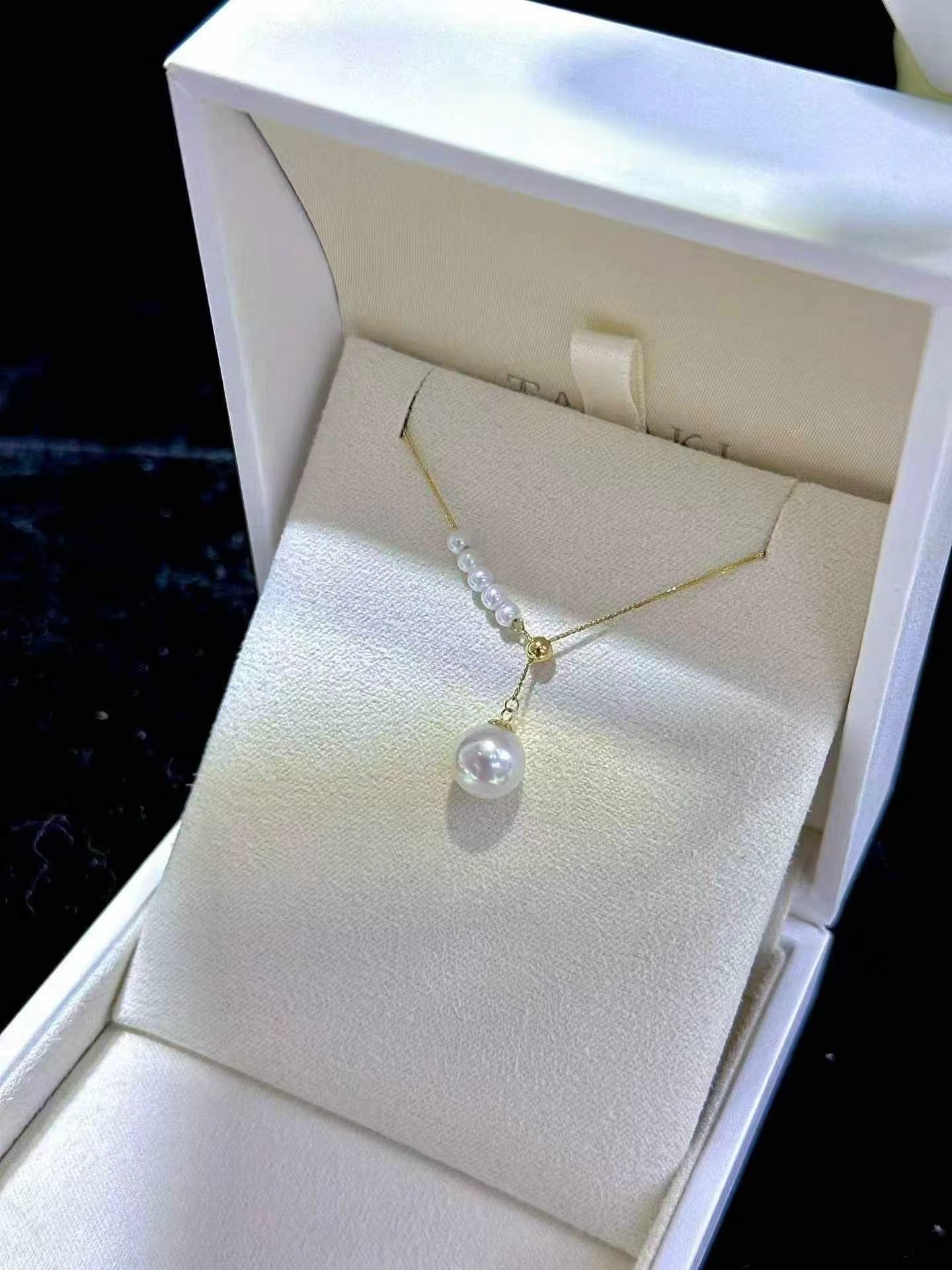 2mm&9mm Akoya Pearl Necklace /18K Gold Setting N.01
