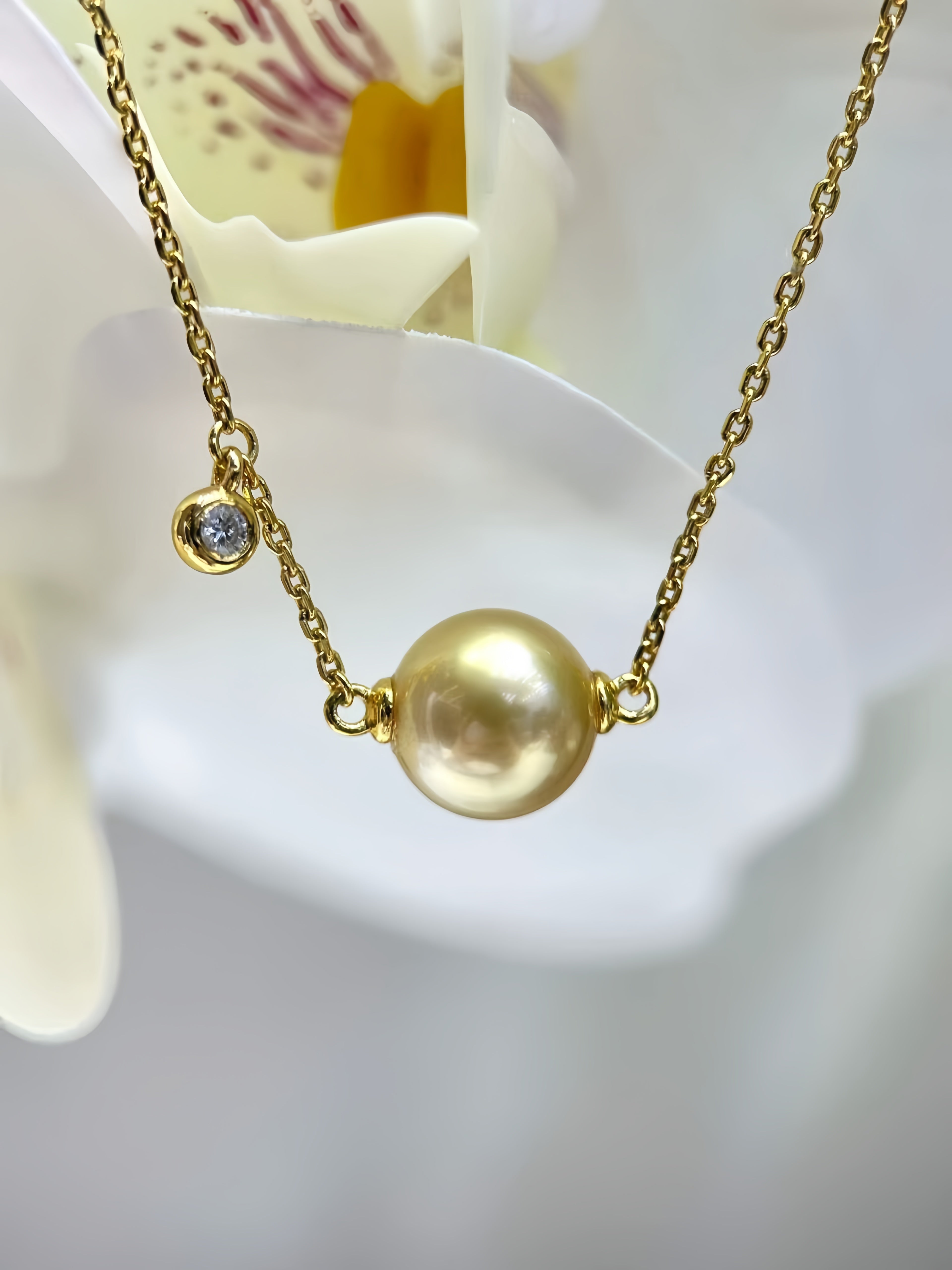 9-10mm South Sea Gold Pearl Pendant P.02