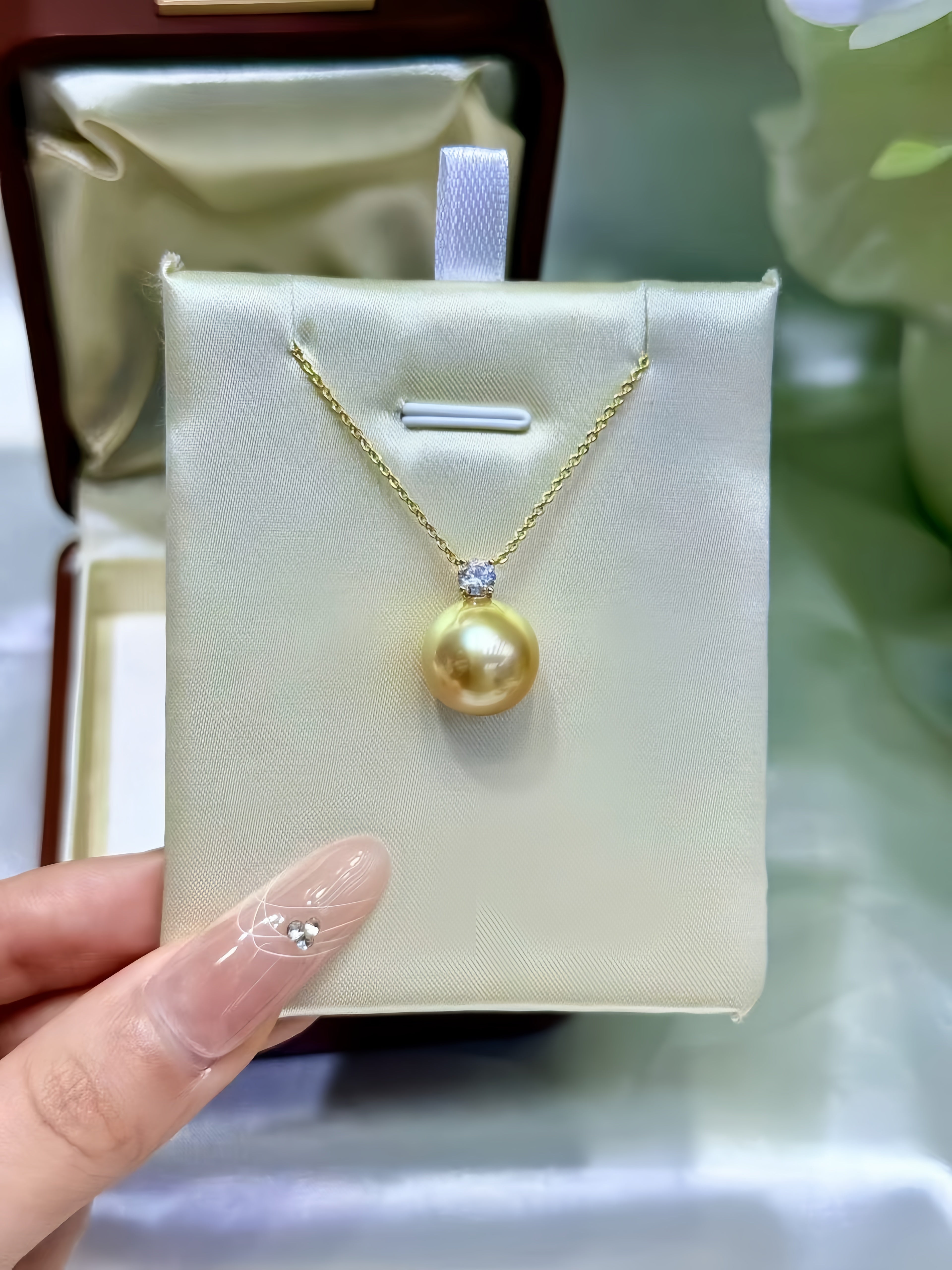 12-13mm South Sea Gold Pearl Pendant/18K Gold P.02