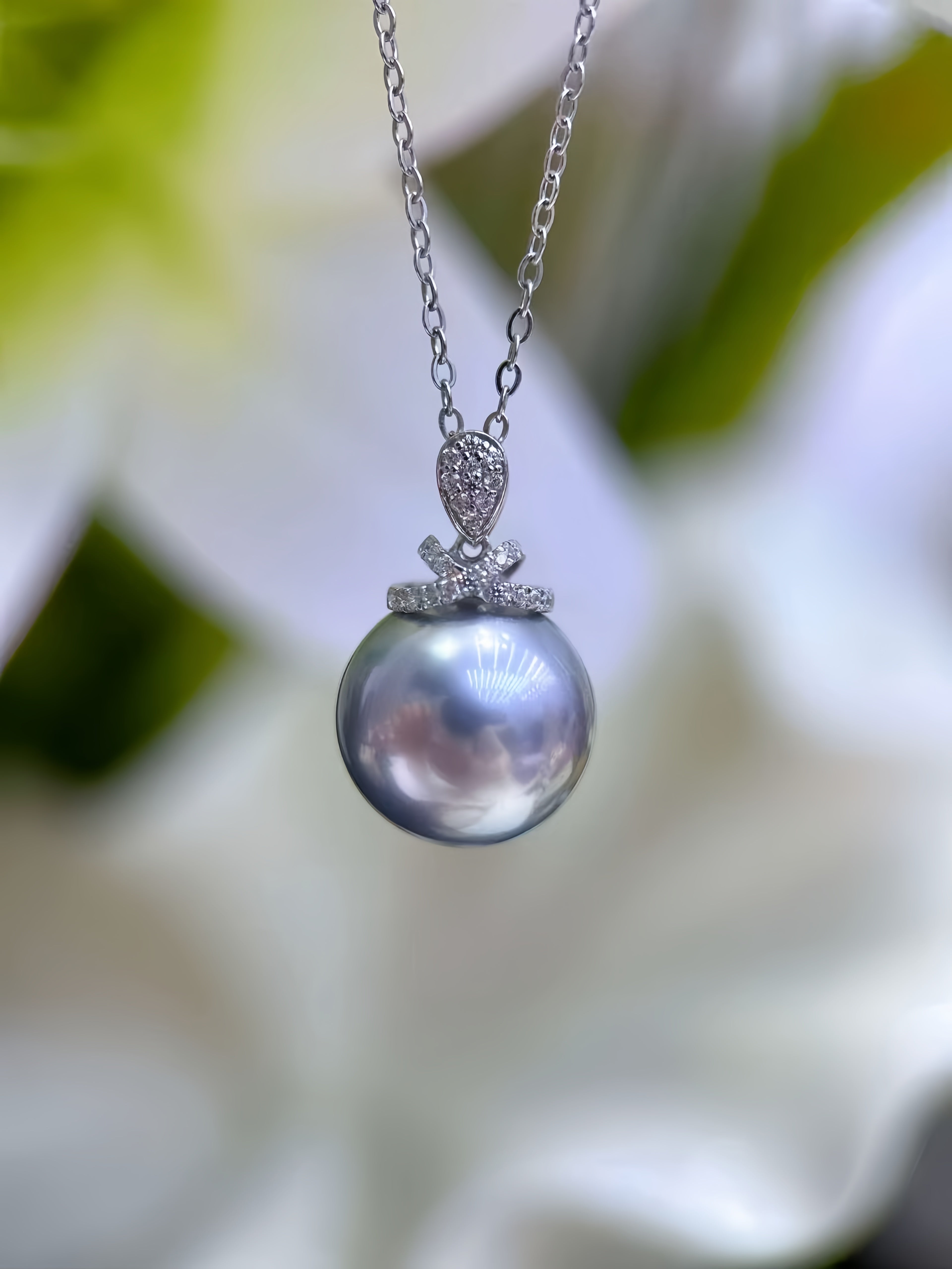 13-14mm Tahitian Pearl Pendant/18K Gold P.01