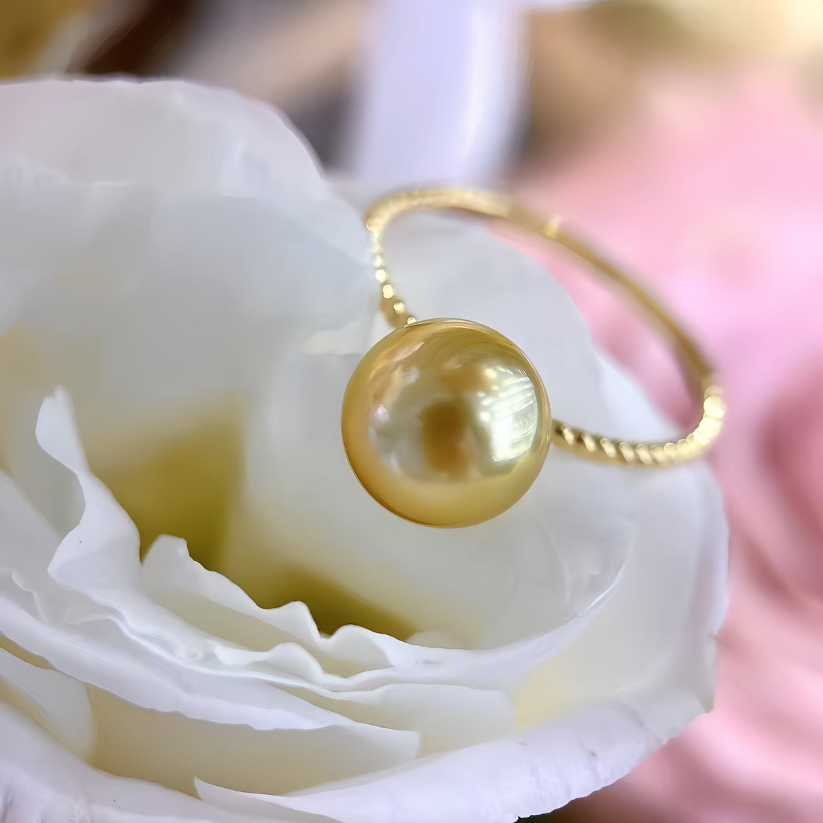 9-10mm South Sea Gold Pearl Ring/18K Gold R.01