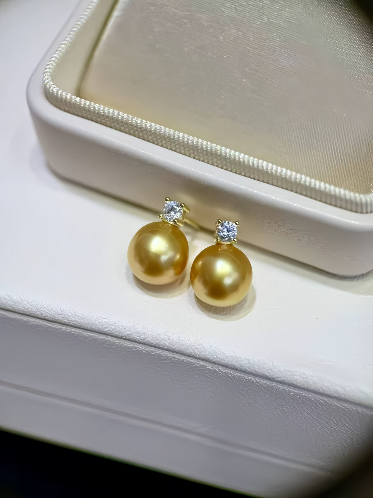 10-11mm South Sea Gold Pearl Earrings E.02